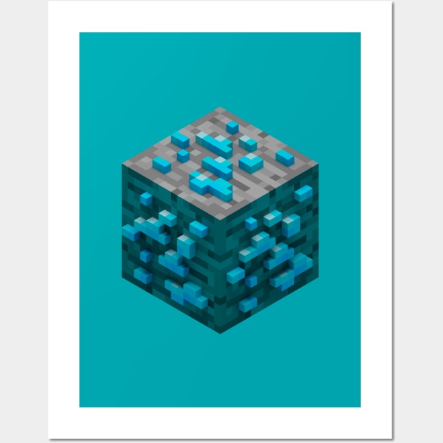 Block Diamond Ore 3D Wall Art by Arkal